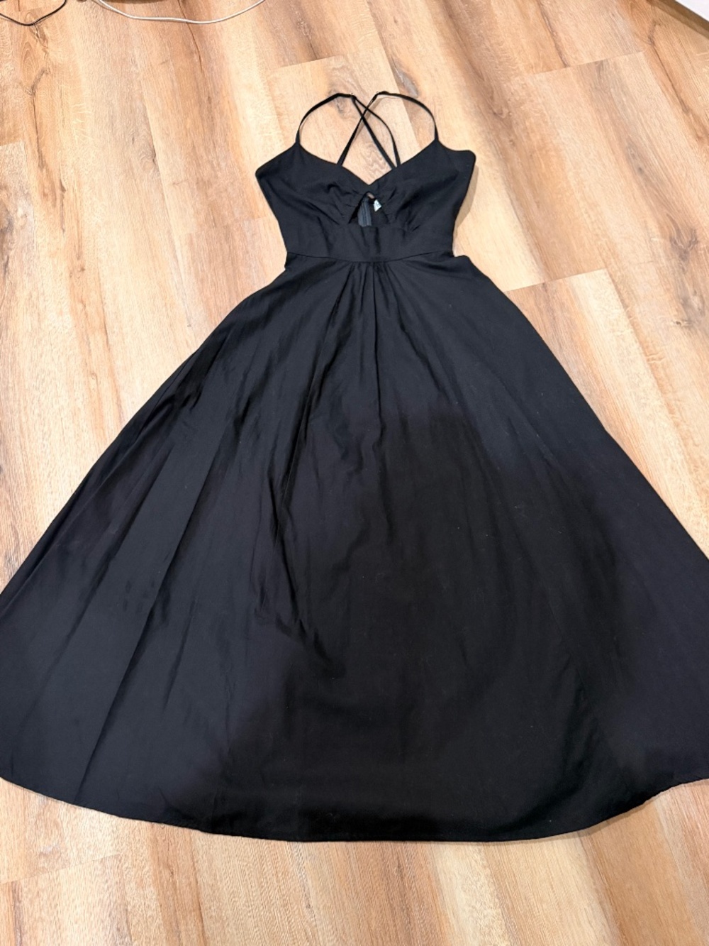 LUSANA Marie Black Structured Cotton Poplin Dress-Excellent Condition!
